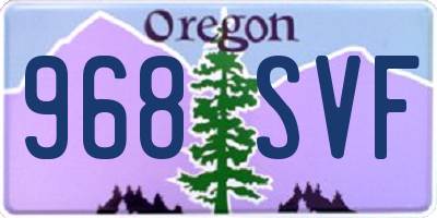 OR license plate 968SVF