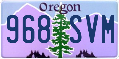 OR license plate 968SVM