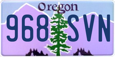 OR license plate 968SVN