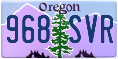 OR license plate 968SVR