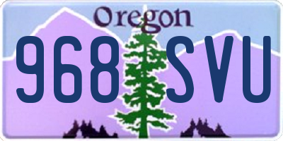 OR license plate 968SVU
