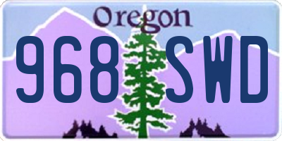 OR license plate 968SWD