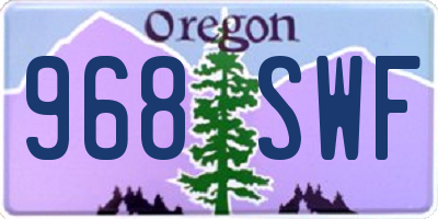 OR license plate 968SWF