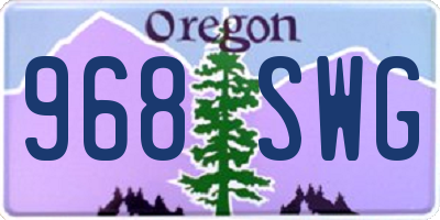 OR license plate 968SWG