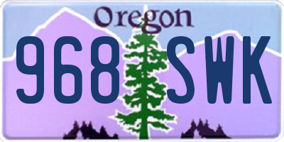 OR license plate 968SWK