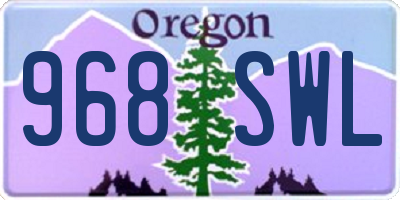 OR license plate 968SWL