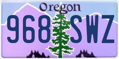 OR license plate 968SWZ