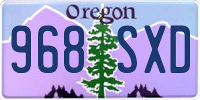 OR license plate 968SXD