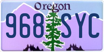 OR license plate 968SYC