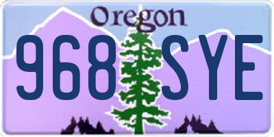 OR license plate 968SYE