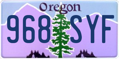 OR license plate 968SYF