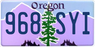 OR license plate 968SYI