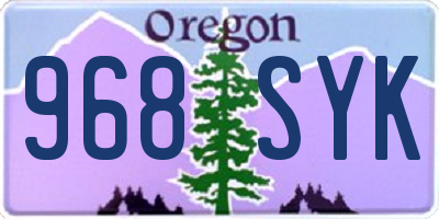 OR license plate 968SYK