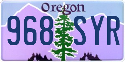 OR license plate 968SYR