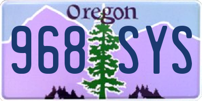 OR license plate 968SYS