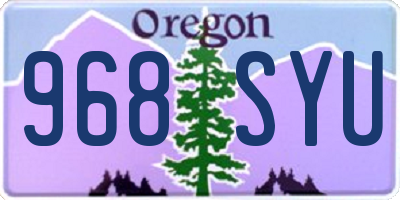 OR license plate 968SYU