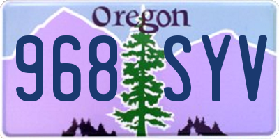 OR license plate 968SYV