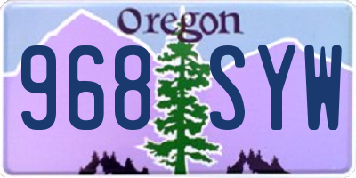 OR license plate 968SYW