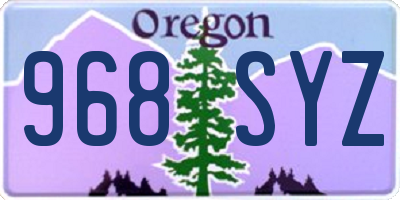 OR license plate 968SYZ