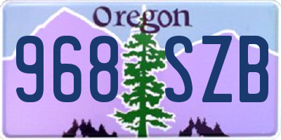 OR license plate 968SZB