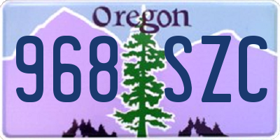 OR license plate 968SZC