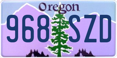 OR license plate 968SZD