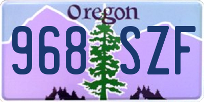 OR license plate 968SZF