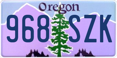 OR license plate 968SZK