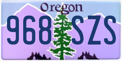 OR license plate 968SZS