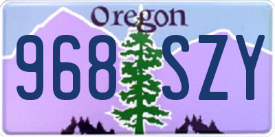 OR license plate 968SZY