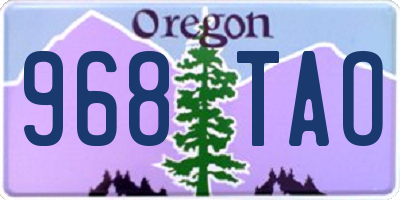 OR license plate 968TAO