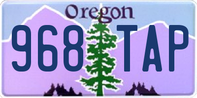 OR license plate 968TAP