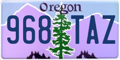 OR license plate 968TAZ