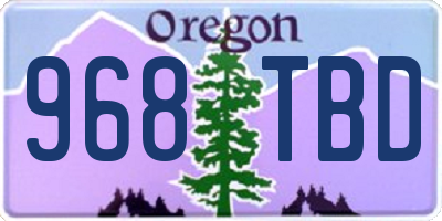 OR license plate 968TBD