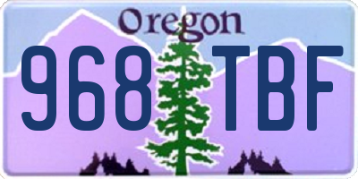 OR license plate 968TBF