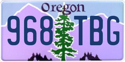 OR license plate 968TBG