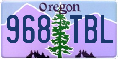 OR license plate 968TBL