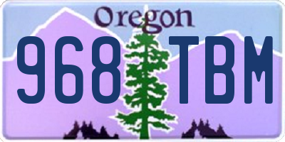 OR license plate 968TBM