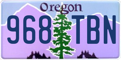 OR license plate 968TBN