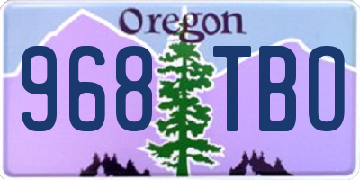 OR license plate 968TBO