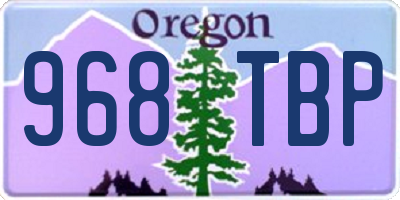 OR license plate 968TBP