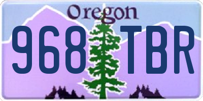 OR license plate 968TBR