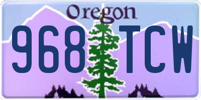 OR license plate 968TCW