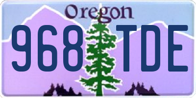 OR license plate 968TDE