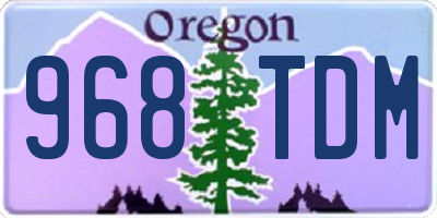 OR license plate 968TDM