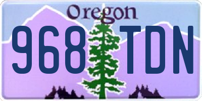 OR license plate 968TDN