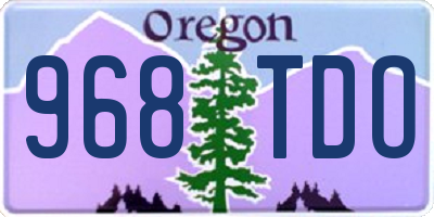 OR license plate 968TDO
