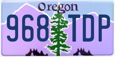 OR license plate 968TDP