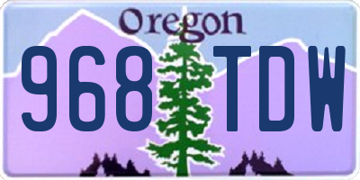 OR license plate 968TDW