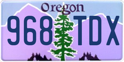 OR license plate 968TDX